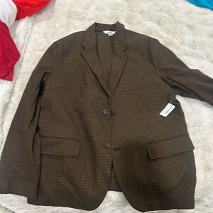 Old Navy Men's Checkered Brown Blazer